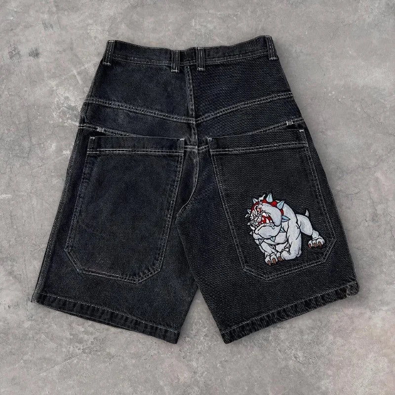 Y2K Baggy Shorts vintage American Streetwear printing Denim Shorts 2000s Hip Hop Men Women Casual Basketball Shorts Streetwear