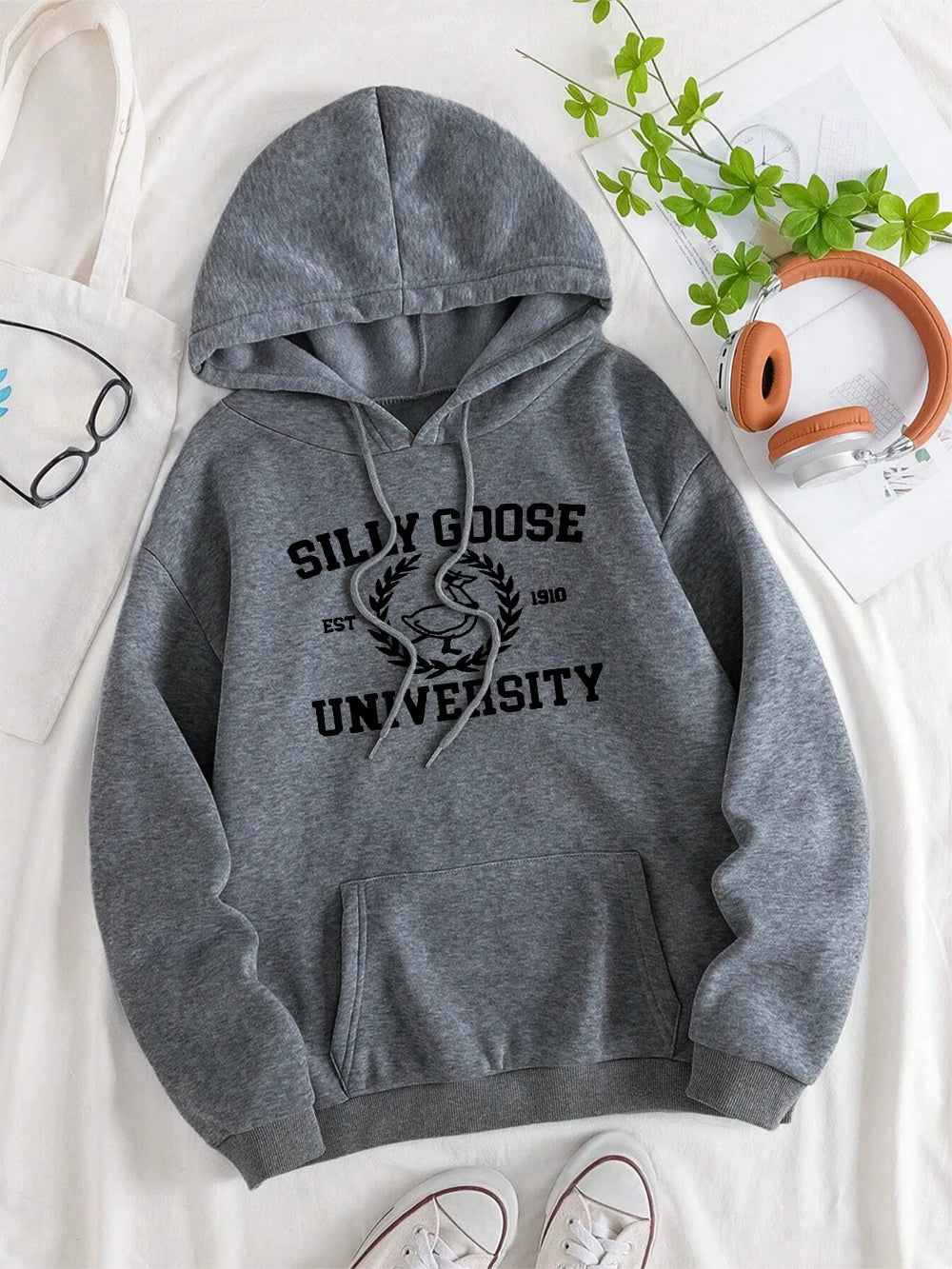 Silly Goose Est 1910 University Hoody Men Women Autumn Streetwearstreetwear O-Neck Casual Pullover Street Fleece 2024 New Hoodie
