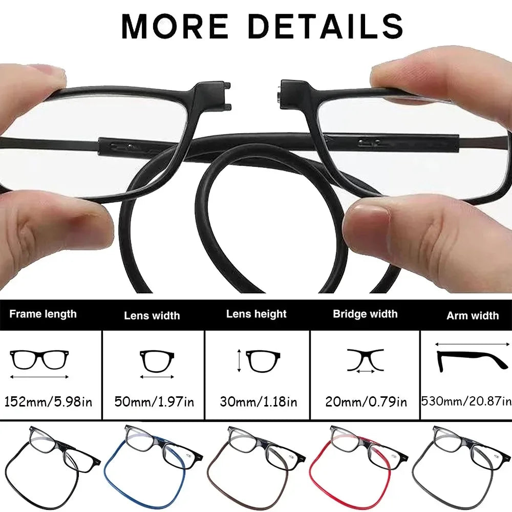 Portable Reading Glasses High Definition Resin Fashion Folding Presbyopic Eyeglasses TR90 Material Flexible Frame Easy to Wear