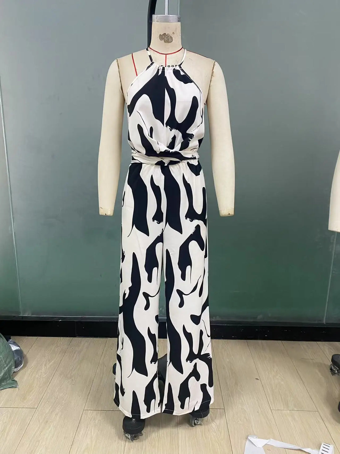 Jumpsuits Women Print One Piece Sleeveless Overalls Wide Leg Long Pants High Waist Rompers Y2k Streetwear Jumpsuit 2025 Party
