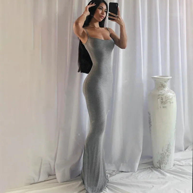Y2k Women Sexy Tight Long Skirt New Tight Long Skirt Casual Skirt Sleeveless Backless Sexy Hot Girl Suspender Hip Fishtail Skirt