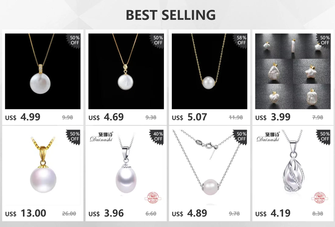 Dainashi Real Pure 18K Gold Jewelry Necklace&Pendant,Natural Freshwater Pearl Women Pendant,Fine Jewelry With Gift Box For Lover