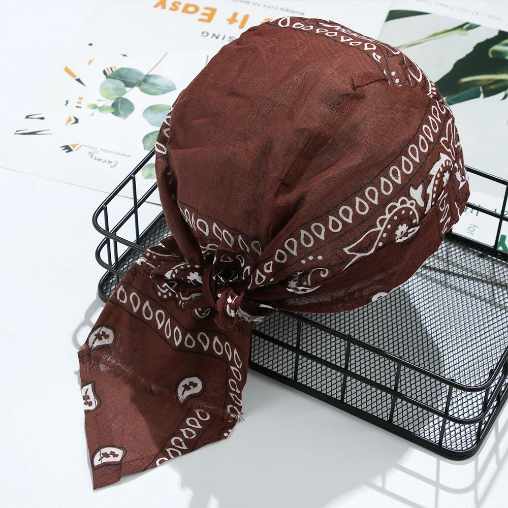 Men Women Quick Dry Headscarf Cotton Pirate Hat Outdoor Sport Cycling Bandana Sweat Absorbant Cancer Chemo Cap Muslim Turban