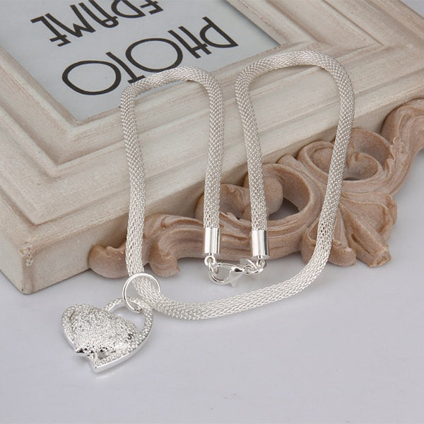 DOTEFFIL 925 Sterling Silver Gorgeous Charm Fashion Charm Heart Wedding Lady Love Necklace Noble Luxury 18 Inches Silver Jewelry