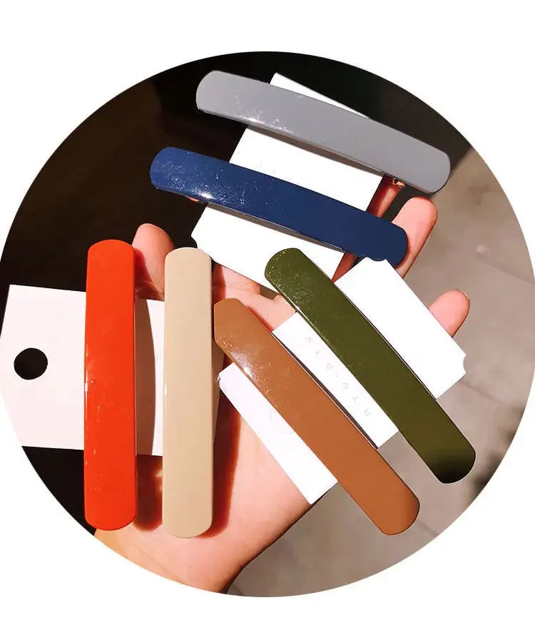 Korean  Morandi Color Spring Hair Clip Women Girls Simple Hairpin Fashion Colorful Matte Barrette Hair Styling Accessories