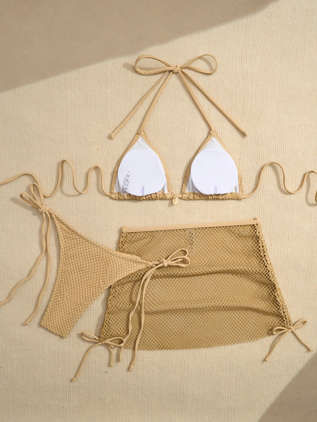 New Sexy Net Bikinis Female Swimsuits Women Three-Piece Swimwear Beach Swim Wear Bathing Suits Brazilian Bikini Set Pool Bather