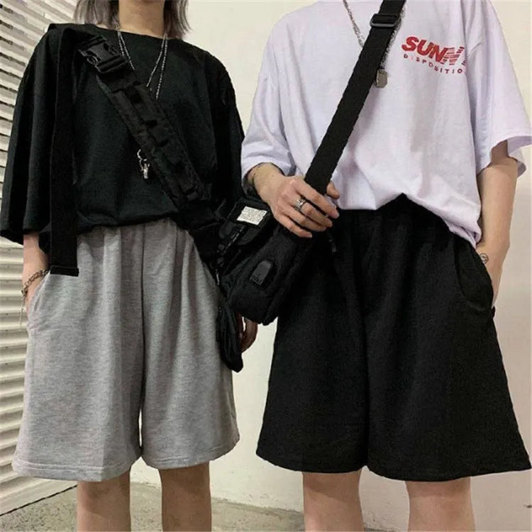 Elastic Waist Korean Style Short High Waist Pants Fitness Running Shorts Women Summer Harajuku Loose Casual Large Sports Shorts