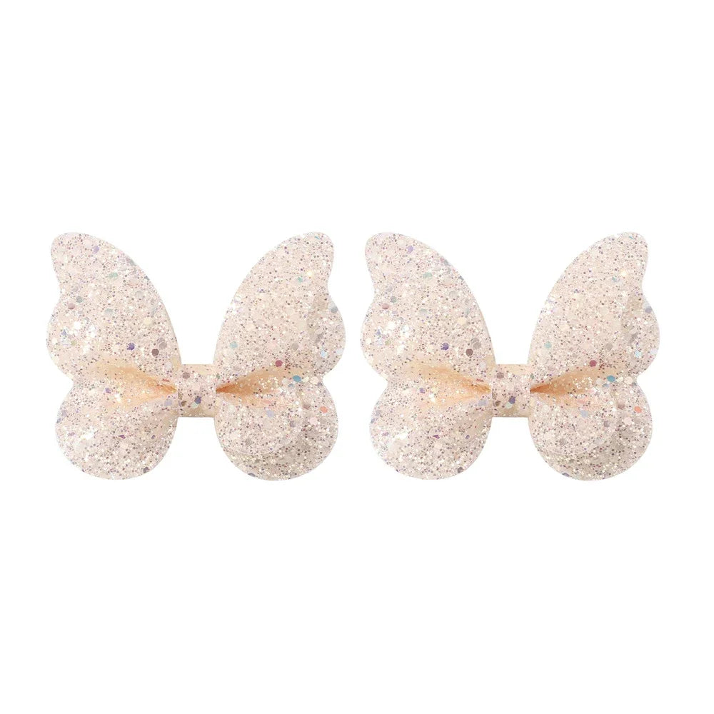 2/4/5Pcs Women Girl Glitter Butterfly Hair Clip for Children Sequins Bow Hairpins Cute Headwear Trendy Hairgrip Hair Accessories