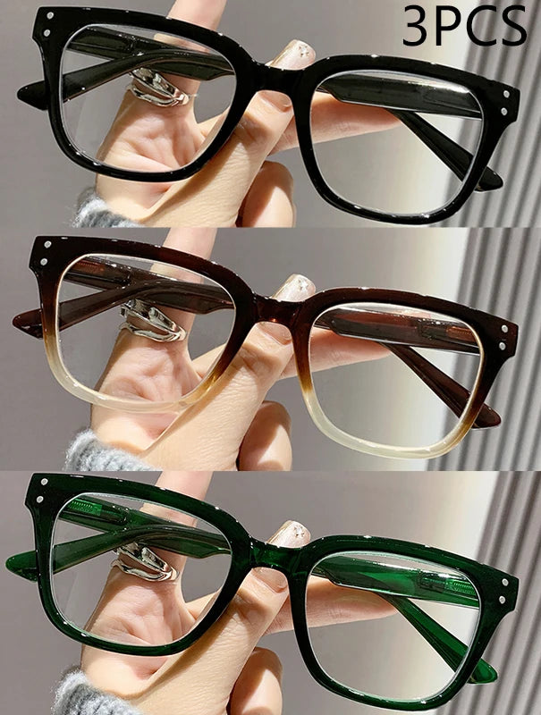 2/3PCS New Trendy Reading Glasses High-end Simple Square Frame Ultra-light Reading Glasses For Men And Women 2328