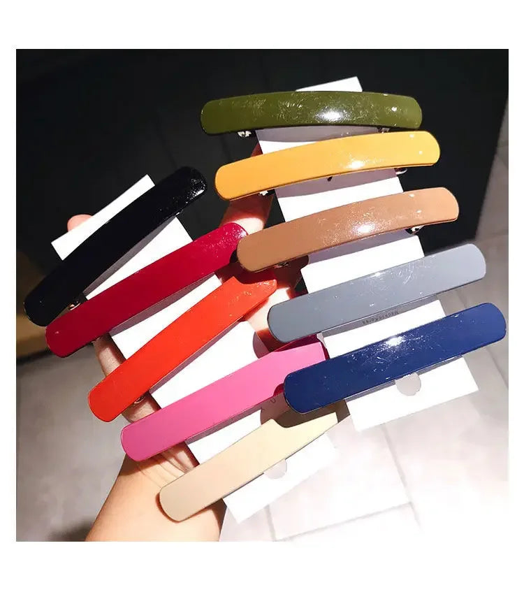 Korean  Morandi Color Spring Hair Clip Women Girls Simple Hairpin Fashion Colorful Matte Barrette Hair Styling Accessories