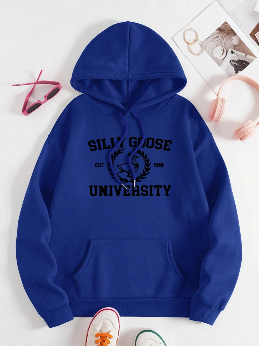 Silly Goose Est 1910 University Hoody Men Women Autumn Streetwearstreetwear O-Neck Casual Pullover Street Fleece 2024 New Hoodie