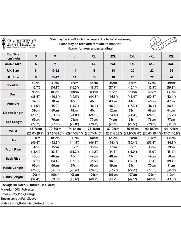 ZANZEA Fashion Women Two Pieces Sets Long Sleeve Lapel Shirt Wide Leg Pant Sets 2PCS Holiday Outfits Casual OL Work Tracksuits