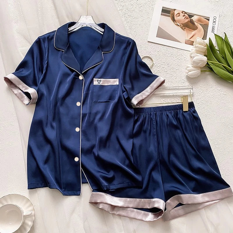 Ins Style Elegant Colorful Butterflies Women's Pajamas Trendy Fashion Design Summer Short Housewear 2024 New Y2k Ladies Homewear