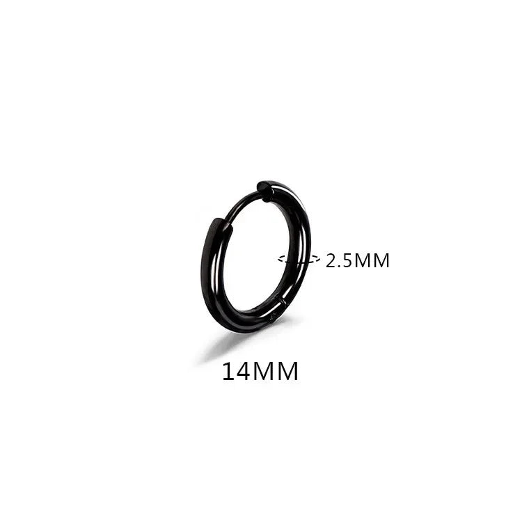 LATS 2024 New Simple Stainless Steel Small Hoop Earrings for Women Men 8mm To 20mm Round Cartilage Ear Piercing Fashion Jewelry