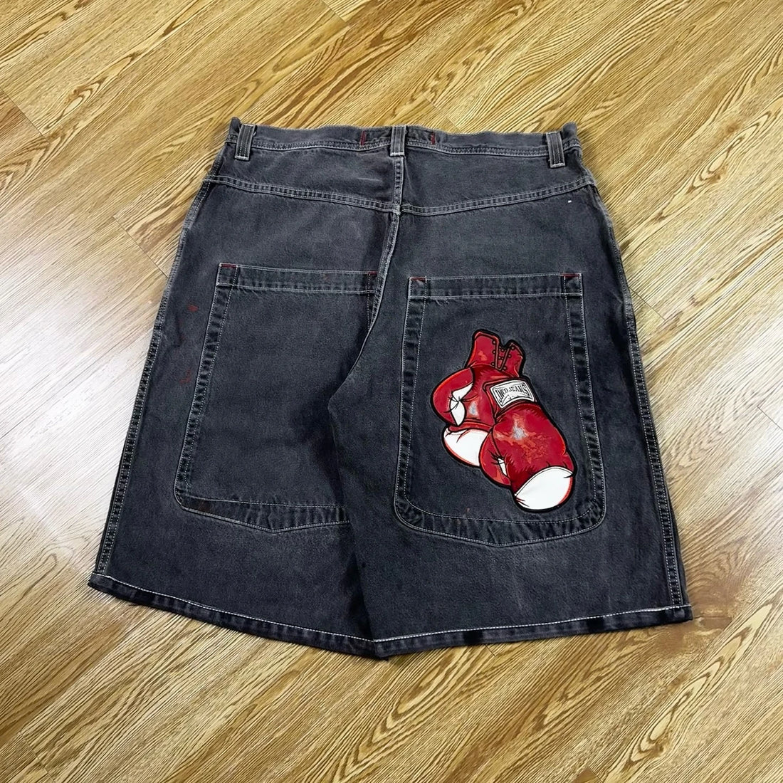 Y2K Baggy Shorts vintage American Streetwear printing Denim Shorts 2000s Hip Hop Men Women Casual Basketball Shorts Streetwear