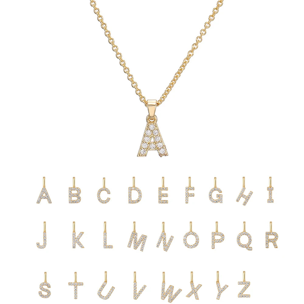 Monkton S925 Sterling Silver Letters A-Z Pendant Necklace for Women 14k Gold-Plated Fashion Jewelry for Wedding Party Gift