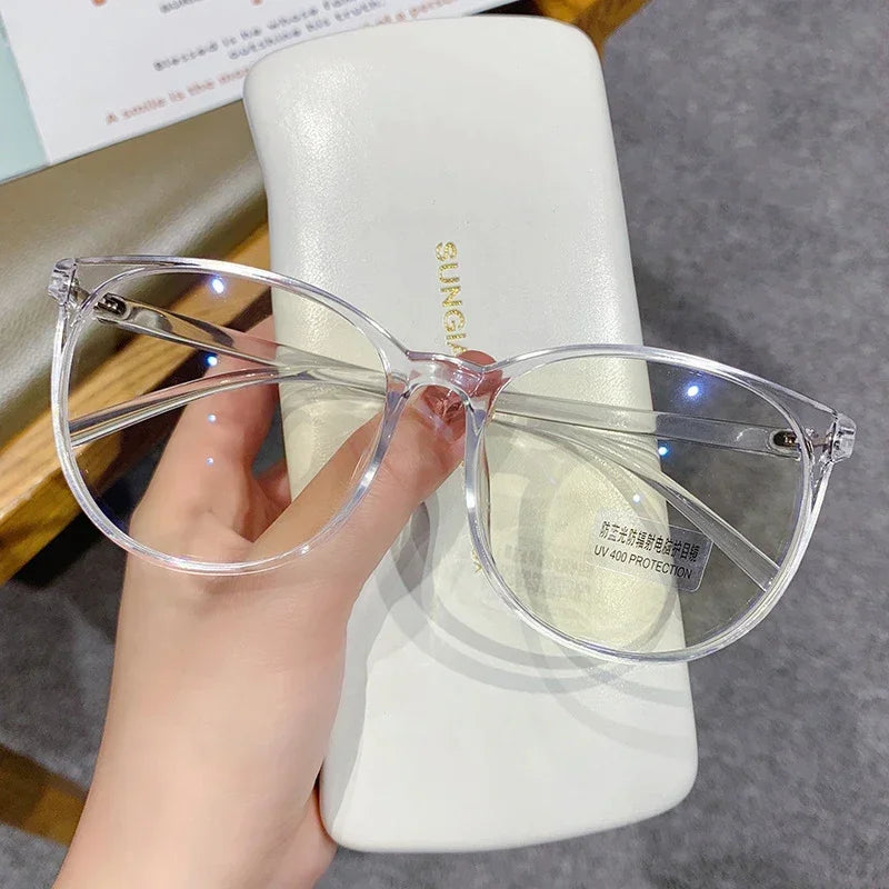 Ultra Light Anti Blue Light Near Sight Glasses New Trendy Large Frame Myopia Glasses Clear Lens Oversized Short Sight Glasses