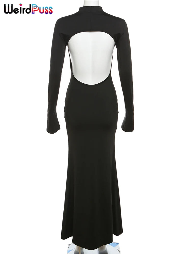 Weird Puss Backless Skinny Women Dress Skinny Stretchy Slim Bag Hip Bodycon Ladies Fashion Party Event Prom Mermaid Vestidos