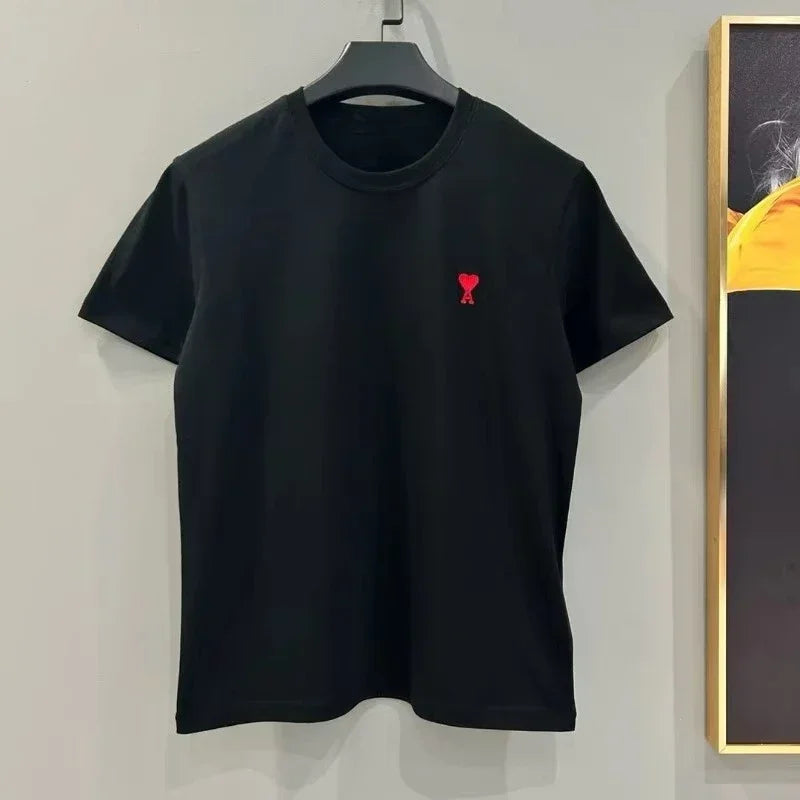 New Eye-catching Pure Cotton Short-sleeved T-shirt High-quality New Summer Fashionable and Versatile for Both Men and Women Top