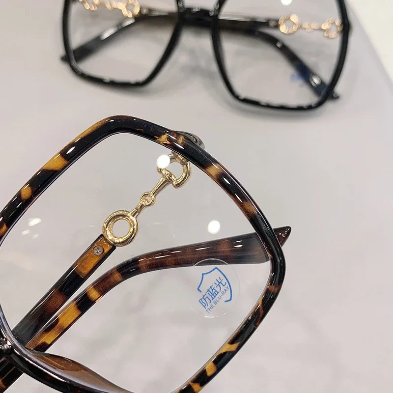 2023 Myopia Glasses for Women and Men New Oversized Square Eyeglasses -0 To -4.0 Fashion Reading Rectangle Eyewear