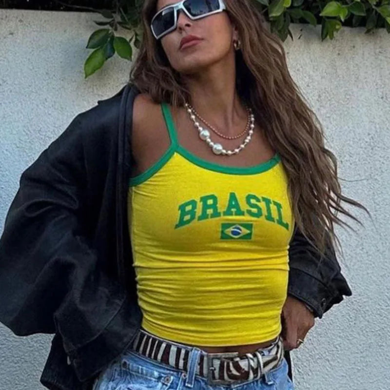 football soccer Letter Print Tank Top, Casual Crew Neck Summer Sleeveless Top, Women's Clothing