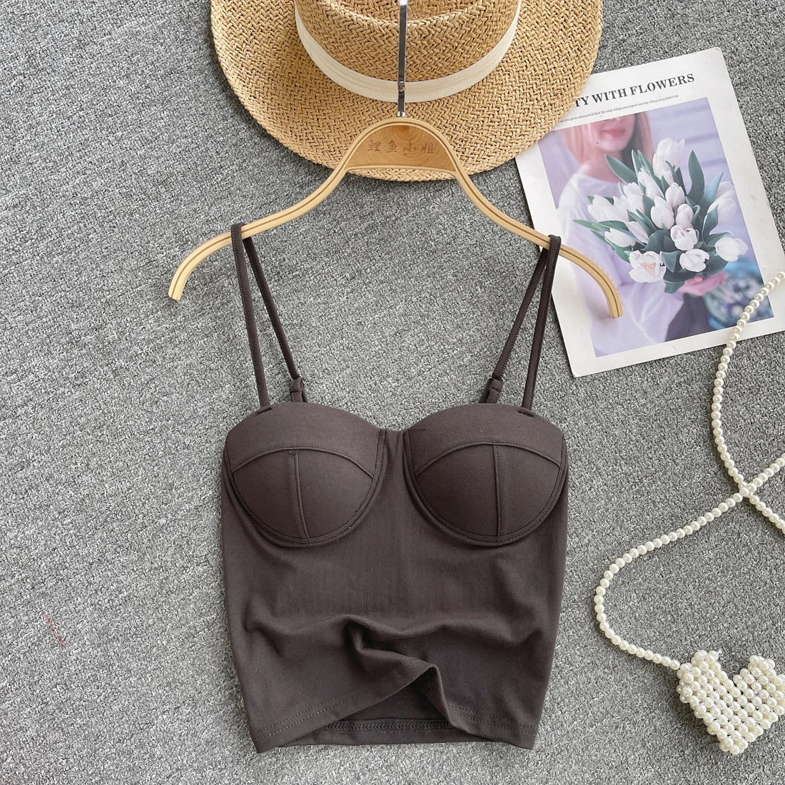 New Summer Hotsweet Strap Mini Tops Slim Fit Backless Basics Outerwear Fashion Hot Girl New IN Korean Style Streetwear Crop Tank