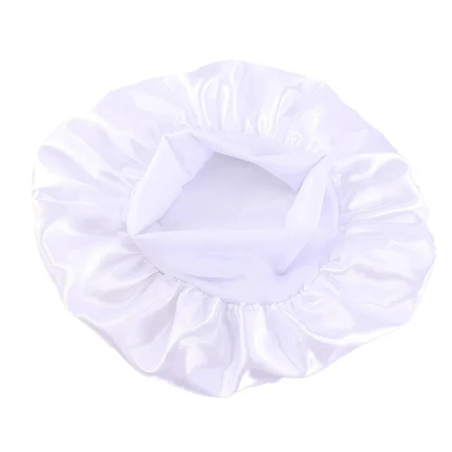 New Kids Girls Boys Satin Night Sleep Cap Wide Band Elastic Turban Headwear Bonnet Hair Care Beanie Nightcap Scarf Bandana