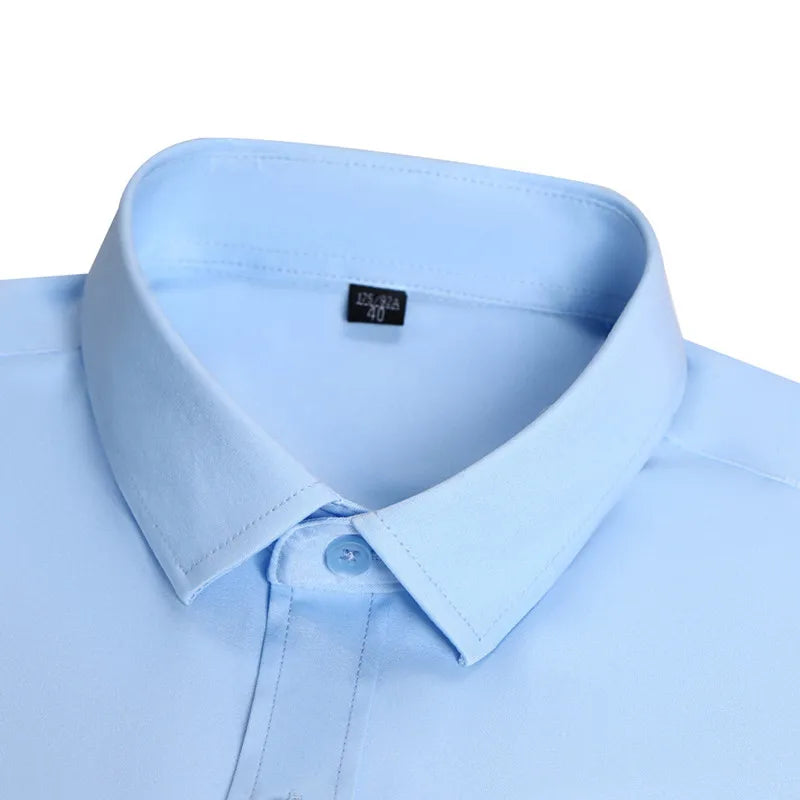 Big Size 5XL Summer Shirts For Men Short Sleeve Causal White Button Down Social Professional Work Soft Wrinkle-free Business Top