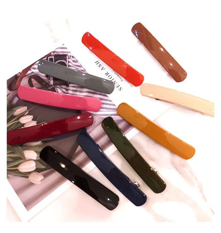 Korean  Morandi Color Spring Hair Clip Women Girls Simple Hairpin Fashion Colorful Matte Barrette Hair Styling Accessories