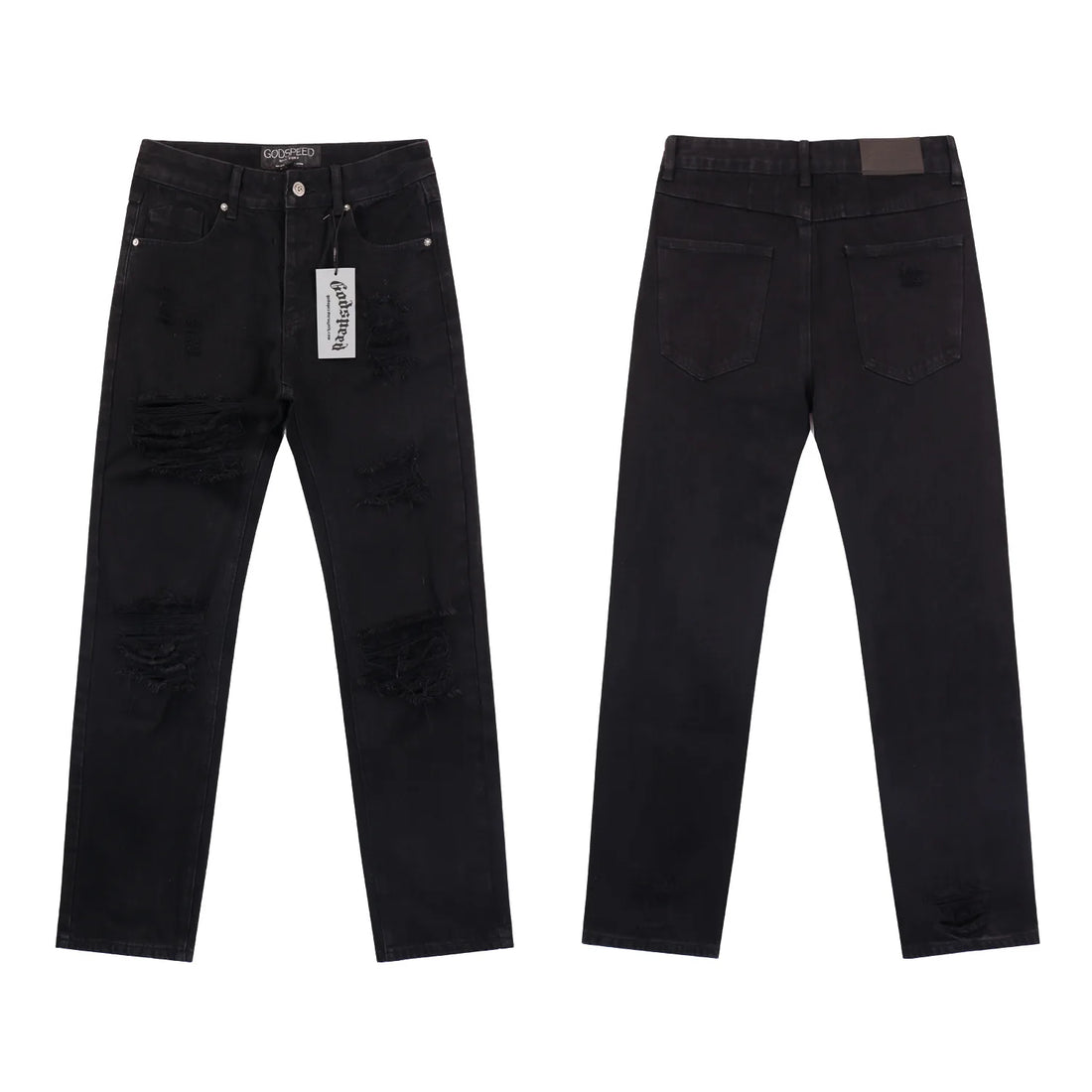 2025 new Godspeed denim pants loose ripped jeans ins retro trend straight leg pants wide leg pants