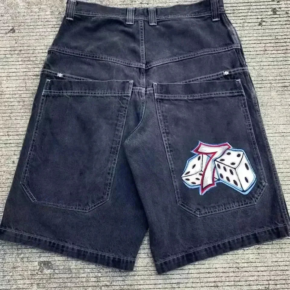 Y2K Baggy Shorts vintage American Streetwear printing Denim Shorts 2000s Hip Hop Men Women Casual Basketball Shorts Streetwear