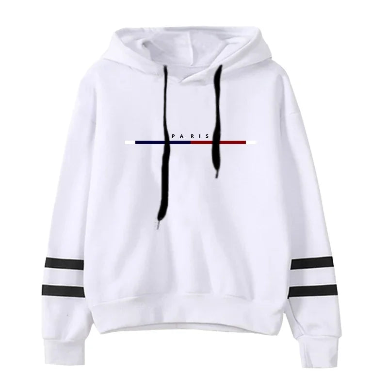 Quality Daily Simplicity Casual Women's Sweatshirts Pullovers Hoodies Versatile Woman Clothing Stripe Style Fashion Sports Print