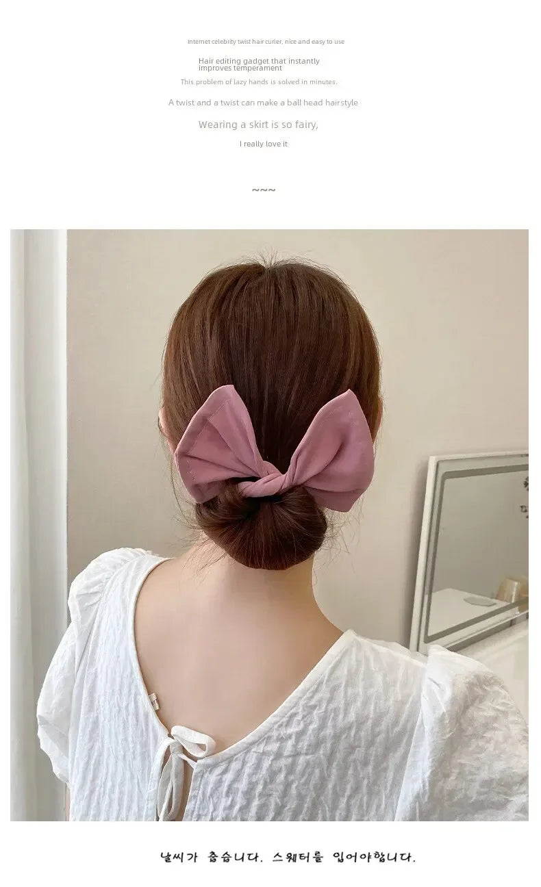 Women's Bow-shaped Hairpin Device Sweet and Lovely Hairpin Fast Hair Bun Hair Styling Tools Braid Hair Accessories