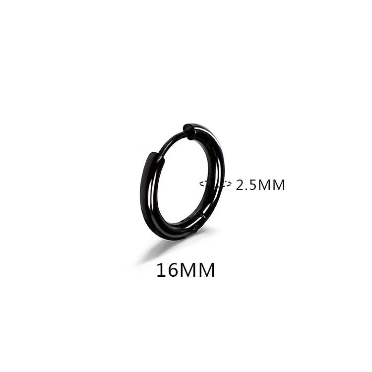 LATS 2024 New Simple Stainless Steel Small Hoop Earrings for Women Men 8mm To 20mm Round Cartilage Ear Piercing Fashion Jewelry