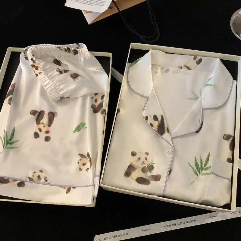 Ins Style Elegant Colorful Butterflies Women's Pajamas Trendy Fashion Design Summer Short Housewear 2024 New Y2k Ladies Homewear