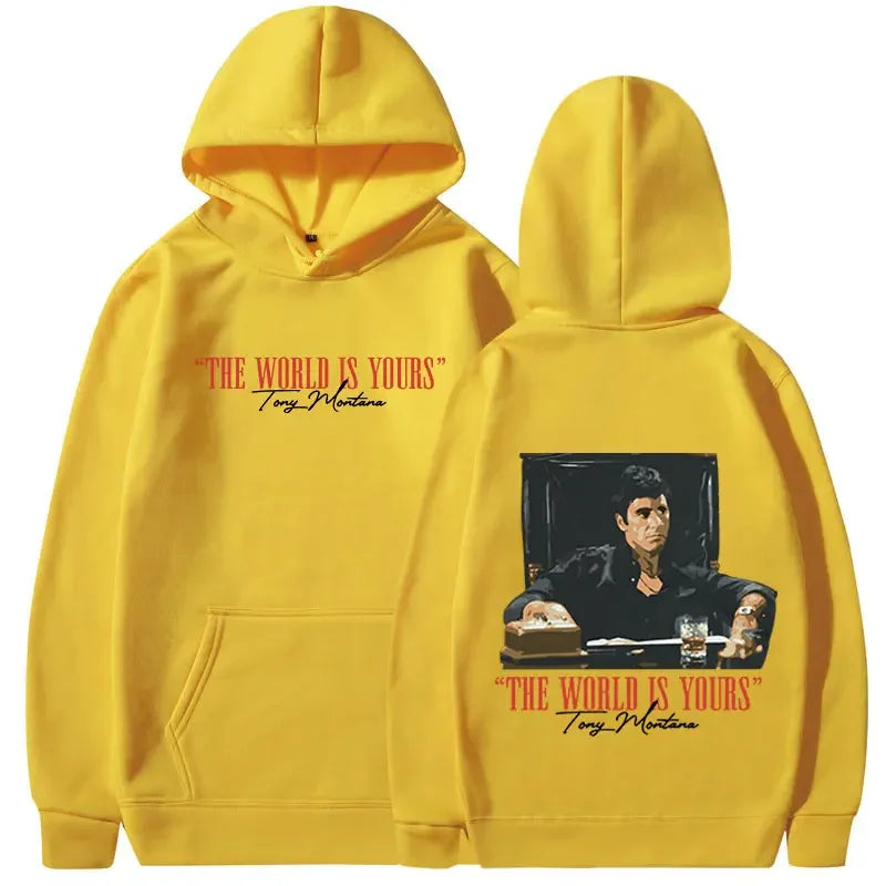 Classic Scarface movie men's and women's hoodies, retro gothic pullovers, sweatshirts, the world is your Tony Montana