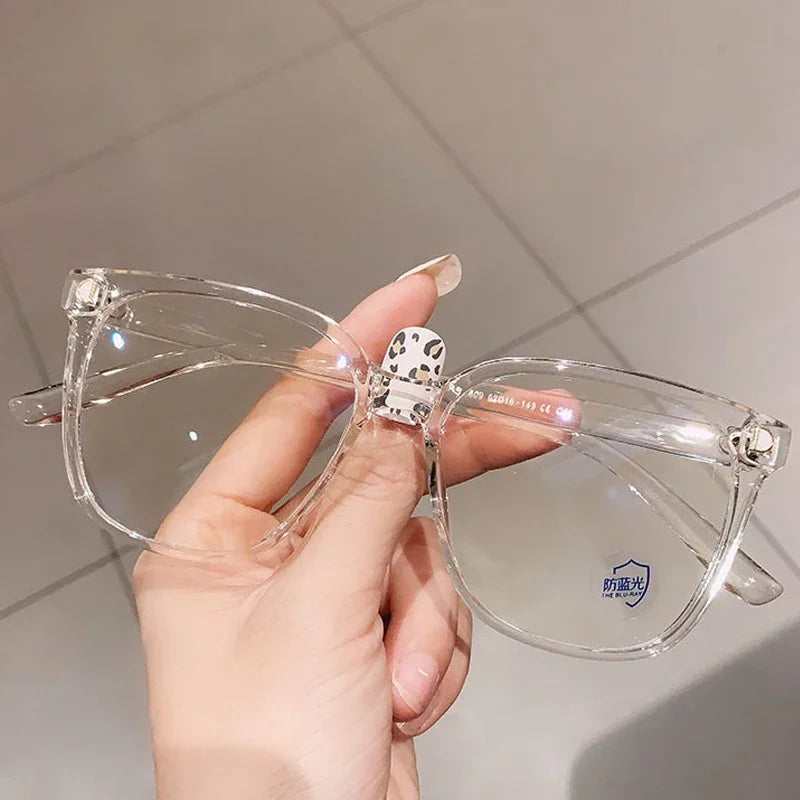 New Large Frame Myopia Glasses Anti-Blue Light Eyewear Women Eye Protective Computer Goggles Diopters -1.0 -1.5 -2.0 To -6.0