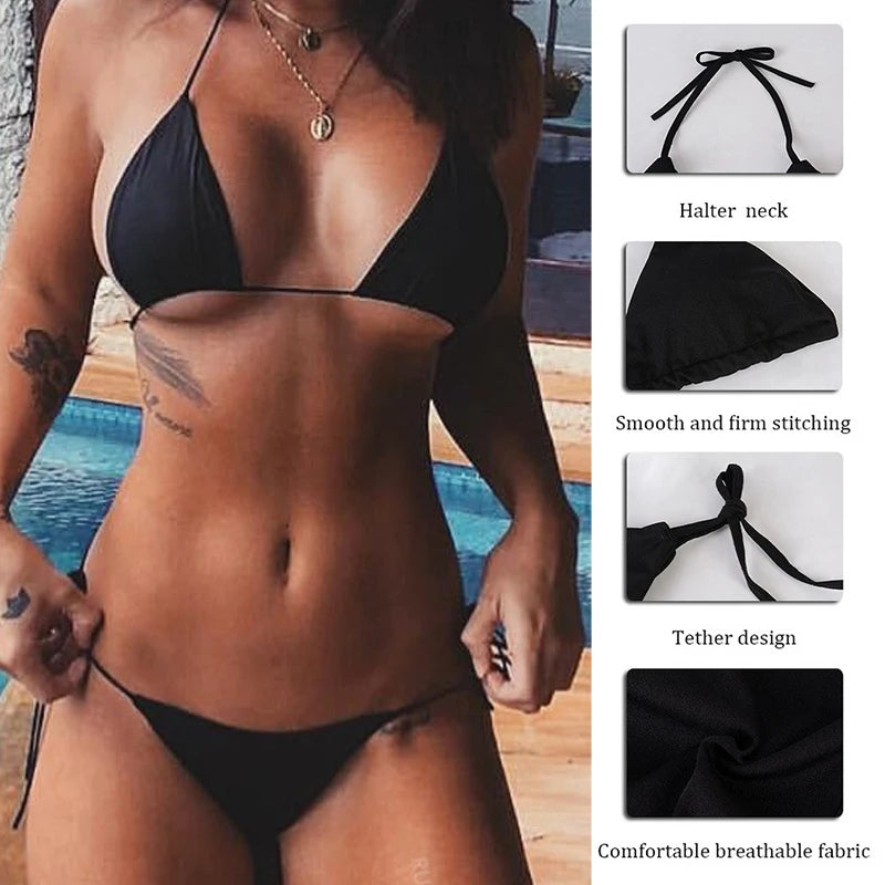 Sexy Bikini Set Yellow Swimsuit Cartoon Print  Fashion Sweet Women's Bra Swimsuit Deep V Summer Beachwear Party Bikini suit