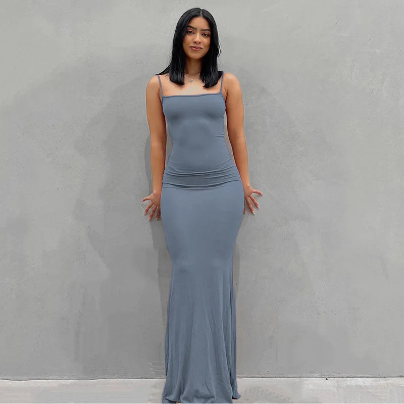Y2k Women Sexy Tight Long Skirt New Tight Long Skirt Casual Skirt Sleeveless Backless Sexy Hot Girl Suspender Hip Fishtail Skirt