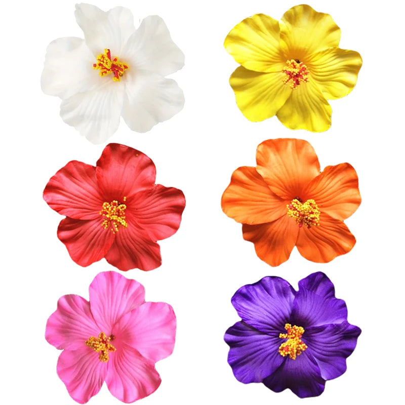 6PCS/3PCS Hawaiian-style Hibiscus Hair Clips Artificial Flower Headwear Suitable for Seaside Vacations Party Decorations