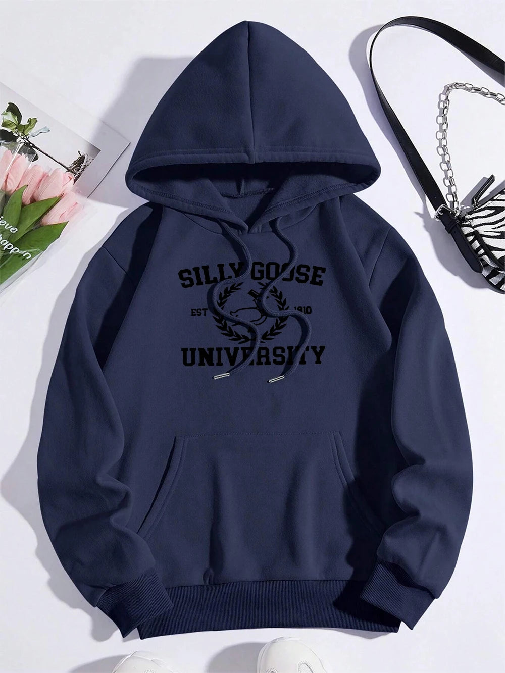 Silly Goose Est 1910 University Hoody Men Women Autumn Streetwearstreetwear O-Neck Casual Pullover Street Fleece 2024 New Hoodie