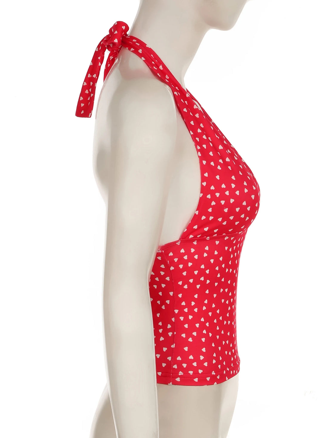 Women Sexy Halter Deep V Neck Top Slim Fit Backless Crop Tank Top Y2k Polka Dot Open Back Sleeveless Cami Tops