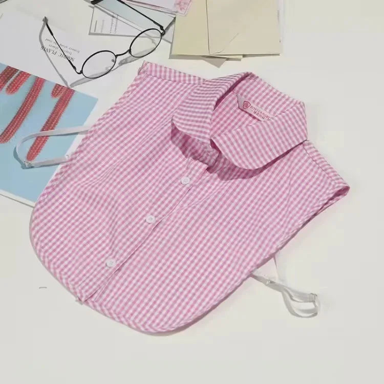 1Pcs Women Solid Color Shirt Cotton Lace Collars White & Black Blouse Spring Summer Vintage Detachable Clothes Shirt