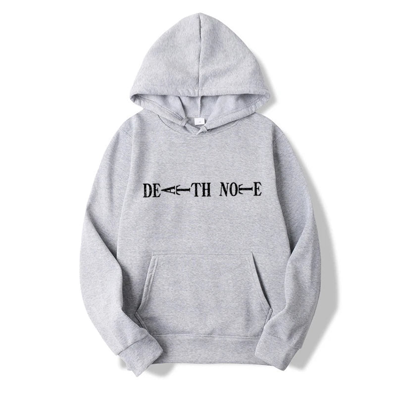 Anime Death Note Hoodies Men Kawaii Cartoon Graphic Streetwear Harajuku Winter Warm Sweatshirts Male Pullover Top