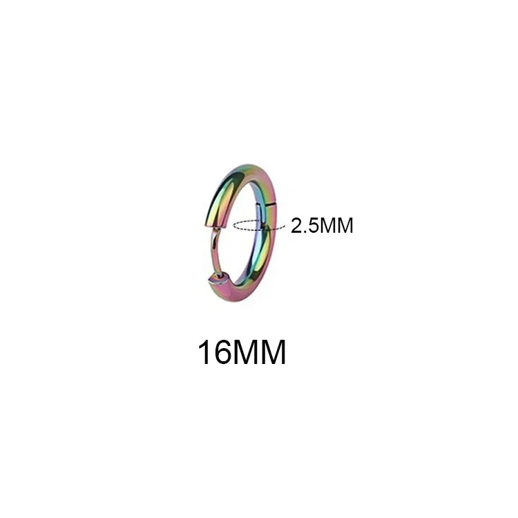 LATS 2024 New Simple Stainless Steel Small Hoop Earrings for Women Men 8mm To 20mm Round Cartilage Ear Piercing Fashion Jewelry