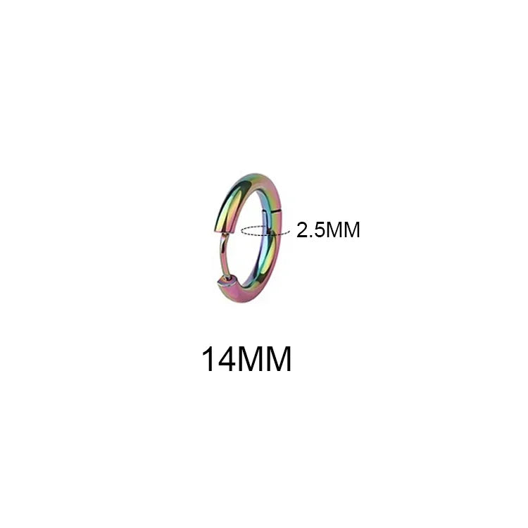 LATS 2024 New Simple Stainless Steel Small Hoop Earrings for Women Men 8mm To 20mm Round Cartilage Ear Piercing Fashion Jewelry