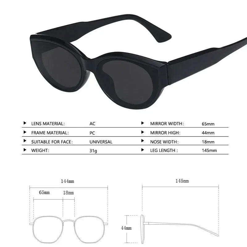 High-end Trend UV Resistant Sunglasses Vintage Cat Eye Small Frame Sunglasses Men Women Sun Protection and Driving Sunglasses