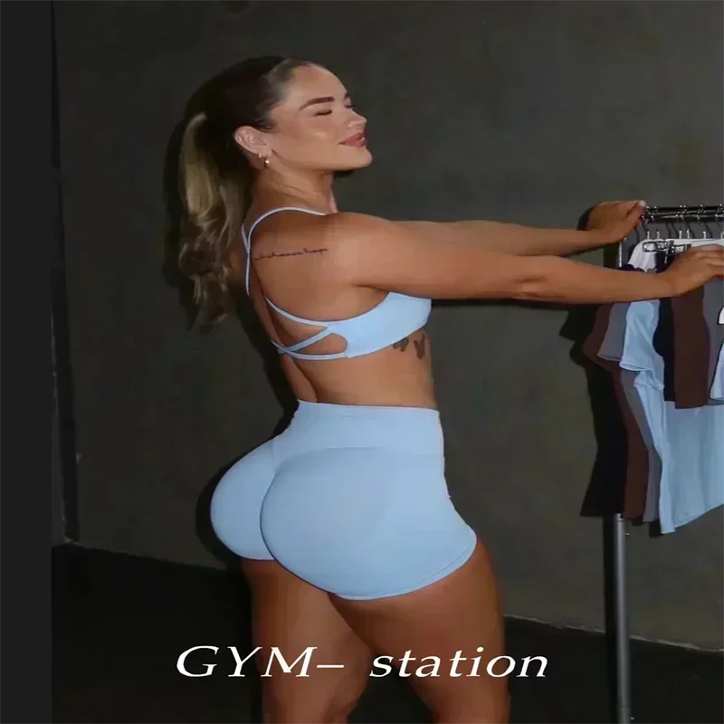 Alp Summer Gym Shorts  Impact Shorts Ribbed Band Dyfne Yoga Shorts Seamless Scrunch Bum Workout Booty Stretch Running Fitness