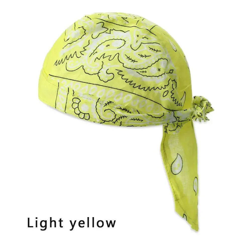 Men Women Quick Dry Headscarf Cotton Pirate Hat Outdoor Sport Cycling Bandana Sweat Absorbant Cancer Chemo Cap Muslim Turban