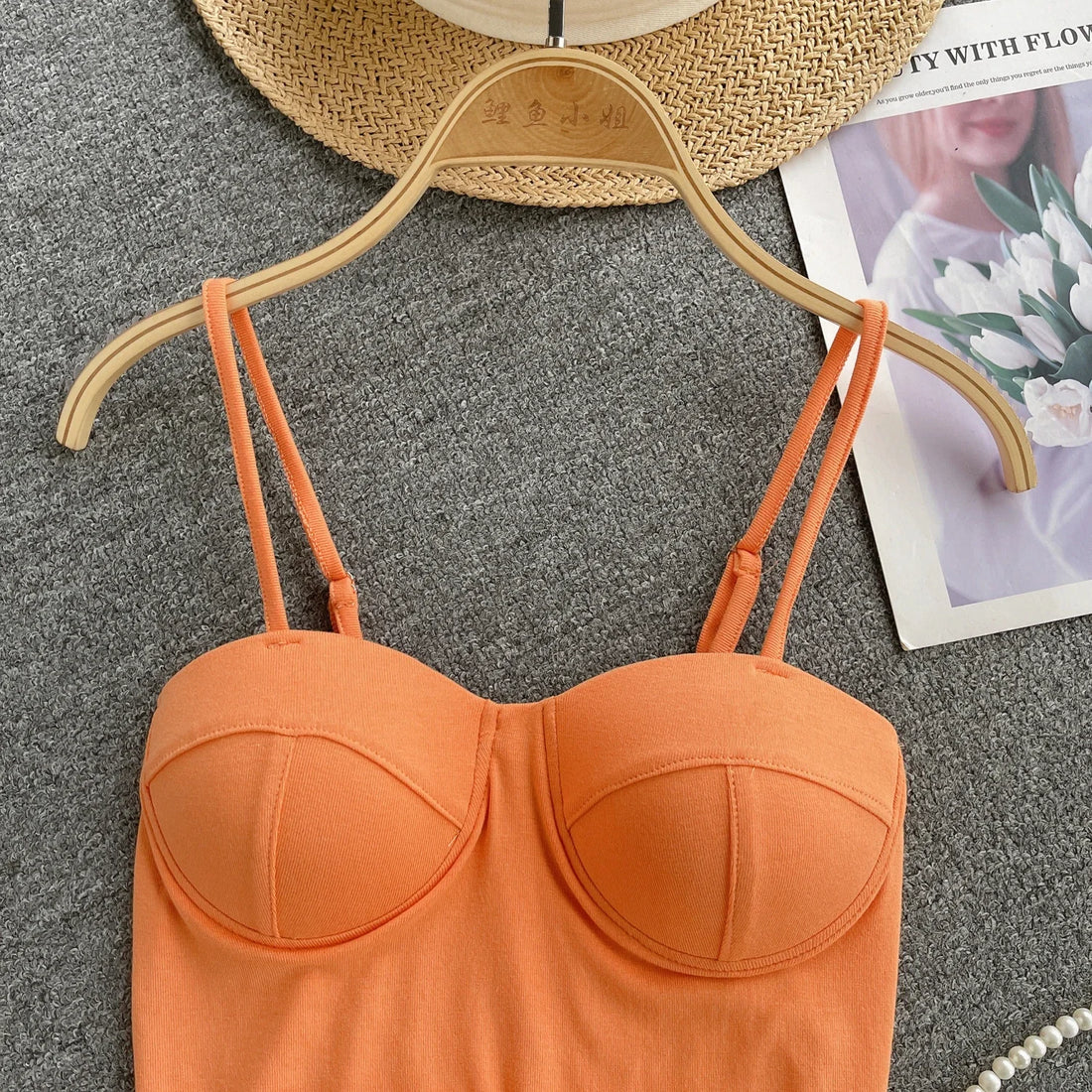 New Summer Hotsweet Strap Mini Tops Slim Fit Backless Basics Outerwear Fashion Hot Girl New IN Korean Style Streetwear Crop Tank